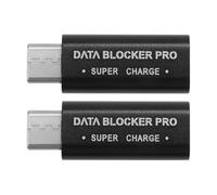 Asyduey 2PCS USB Type-C Data Blocker USB-C Juice Jack Adapter Support Quick Charge(50V/5A) Stop Data Theft (Black)
