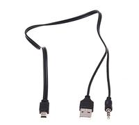 Asyduey 3.5mm Aux USB2.0 Male Mini 5 Pin USB Portable Speaker Audio Cable