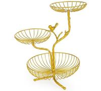 Asyduey 3-Tier Fruit Basket Holder Decorative Fruit Bowl Rack Metal Stand Table Countertop Holder for Vegetables Bread Snack