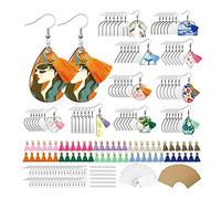 Asyduey 300Pcs Sublimation Blanks Products, 60Pcs Sublimation Earring Blanks, Earring Hooks,Designed Earrings Making Supplies