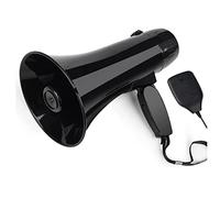 Asyduey 35 Watt Power Portable Speaker PA Bullhorn with Detachable Handheld Microphone, Built-In Siren (Black)