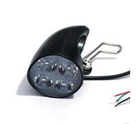 Asyduey 36V 48V EBike Light Scooter Lamp Electric Bicycle 4 LED Front Headlight Ultra-Bright Spotlight with Horn