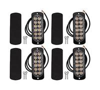 Asyduey 4 Pcs 12-Led Amber Flash Flashing Recovery Strobe Car Emergency Signal Led Orange Grill Breakdown Light Fog Light Beacon