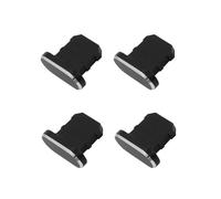 Asyduey 4 Pieces Anti Dust Plugs Charging Port Stopper Cap Soft Housing Slim Case Cover for for 13/12/11-Black