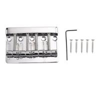 Asyduey 4 String Hardtail Bass Guitar Bridge for Precision PB Style Bass, Chrome