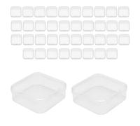 Asyduey 40 Pack Pack Clear Plastic Beads Storage Containers Box with Hinged Lid for Small Items, Diamond, Beads (2.2X2.2X0.79In)