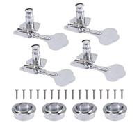 Asyduey 4Pcs Guitar Tuning Pegs Electric Bass Tuner Peg Guitar Open Gear Tuning Pegs Machine Heads for Guitar Silver