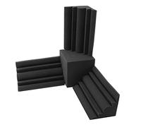 Asyduey 4Pcs/Set Acoustic Foam 1Pc 15X15X15cm Square Sound Insulation Foam+3Pcs 12X12X24cm Trap Wall Foam Flame Retardant