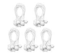 Asyduey 50 Pcs Bungee Cord with Balls Elastic Ties Bungee Toggles Ties for Marquees,Tents Banners,Flag Poles,Tarp (White)