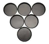 Asyduey 6 Pack 5 Inch Mini Tart Pans with Removable Bottom Round Nonstick Quiche Pan, Heavy Duty Fluted Side Pie Tart Molds