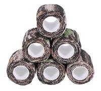Asyduey 6 Roll Camouflage Tape Cling Scope Wrap Camo Stretch Bandage Self-Adhesive Tape for Camping Hunting Bike Telescope