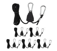 Asyduey 6PCS Adjustable 1/8Inch Lanyard Hanging for Tent Fan Led Grow Plant Lamp Hanger Pulley Lifting Pulley Hook