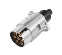 Asyduey 7-Pin Trailer Plug Heavy Duty Round Pin 7-Pole Wiring Connector 12V Towbar Towing Caravan Truck Plug N Type Trailer End