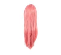 Asyduey 80cm Long Straight Cosplay Wig Multicolor Heat Full Resilient Wigs (Pink)