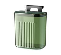Asyduey 9L Cover Wall Mounted Trash Can with Lid Waste Bin Kitchen Cabinet Door Hanging Trash Green