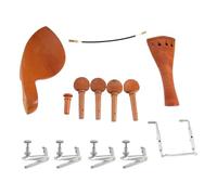 Asyduey A Natural Jujube wood 4/4 violin Parts accessories Set of Fine-Tuning, Chinrest Chin Rest, Strings, Tail Nail, Tail Rope, Screw, Drawplates, Knob