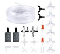 Asyduey Airline Tubing Aquarium Air Pump Accessories for Fish Tank with Air Stones, Check Valves, Suction Cups and Connectors