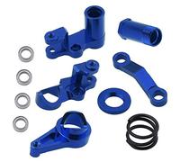 Asyduey Aluminum Steering Bellcranks and Servo Saver Set with Bearings for 1/10 Slash Hop-Up Upgrade Parts Navy Blue