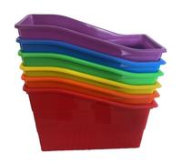 Asyduey Book and Binder Holder, for Classroom, Plastic Vertical Storage Book Organizer Folders, Organization,6Pcs