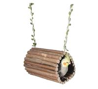 Asyduey Branch Bucket Bird Nest Toy Parrot Swing Perch Wooden Bird Stand Parrot Toy Supplies Bird Cage Hanging Toy Tunnel Bed