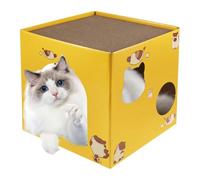 Asyduey Cat Cardboard House with Scratch Pads Corrugated Cardboard Bed Cat Box Cats Bed for Cat Small Animals Bunny Indoor