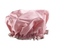 Asyduey Double-Layer Shower Cap Women's Waterproof Cap Bath Long Hair Shower Cap Hair Cover Lampblack Dry Hair Cap Champagne