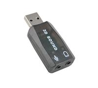 Asyduey External Sound Card USB to 3.5Mm Stereo Audio Adapter for Win 7 8 Android Speaker Laptop Headset Brown