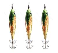 Asyduey Horizontal Wooden Fish 5.5g Fluorescence Floating Egi Lure Fluorescence Jigging Shrimp Hook Octopus Cuttlefish Fishing Baits Cuttlefish Fishing Baits