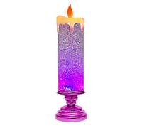 Asyduey LED Christmas Candles Colour Changing LED Water Candle with Glitter Flameless LED Candle Lights Desk Table Easy to Use 27.5 X 8cm Rose Red