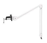 Asyduey Microphone Stand Adjustable Suspension Boom Arm with Built-in Spring for Voice Recording White