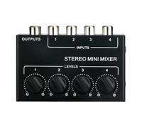 Asyduey Mini 4 Channel Passive Mixer Compact Musical Instrument CD Player Computer Stereo Hub Mixer