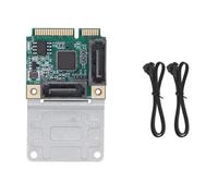 Asyduey Mini PCI-E 2 Port III 6G Mini PCI Express Controller Card SATA3.0 Mini PCI Express SSD Adapter Card Easy Install Easy to Use