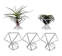 Asyduey Pack 5 Air Plant Holder Air Plants Holders Tillandsias Display Air Purifying Plant Container Air Fern Stand, Silver
