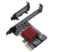 Asyduey PCIe to 2 Ports 3.0 6 Gbps SSD Adapter PCI-E PCI Express X1 Controller Board Expansion Card Support X4 X6 X8 X16