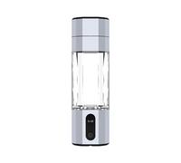 Asyduey PEM Electrolysis Hydrogen Generator 8000PPB Display Portable Rechargeable Hydrogen Water Bottle Silver White