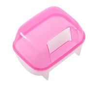 Asyduey Pink White Small Hamsters Bathing Sand Cage Pet Bathroom 10 x 7 x 7cm