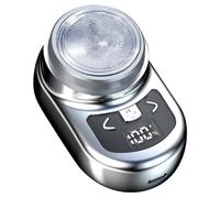 Asyduey Portable Electric Shaver Pocket Shaving for Men Mini Beard Shaver LCD Power Display Rechargeable Travel Home Shaver-B