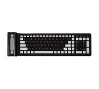 Asyduey Portable Mini Flexible Roll Up Water Washable Soft Silicone Wireless Keyboard with USB Receiver for PC Tablet Laptop Computer