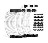 Asyduey PSU Cable Extensions Kit 30CM with Cable Combs Extension Power Supply Cable 24Pin 8Pin(4+4) 8Pin(6P+2P) for ATX Power