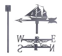 Asyduey Sailboat Weather Vane - Retro Sailboat Weathervane Silhouette, Decorative Wind Direction Indicator for Outdoor Yard Roof