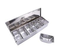 Asyduey Stainless Steel Seasoning Box Restaurant Chef Seasoning Box with Lid Storage Box Household Seasoning Tank