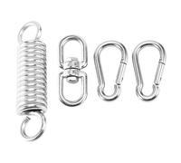 Asyduey Stainless Steel Swivel Mount Chain with Carabiners and Spring, 1000Lbs Capacity for Heavy Bag, Gym Swing, Hammock