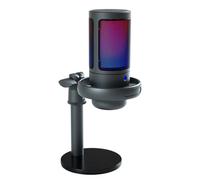 Asyduey USB Condenser Metal Microphone Professional Recording Streaming with RGB Light Desktop Podcast Microphone, Easy to Use Fine Workmanship
