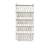 Asyduey Wall Hanging Organizer Stuffed Animal Toy Net Hammock Nursery Plush Toy Storage Boho Macrame,White