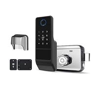 Asyduey Waterproof Tuya WiFi Smart Door Lock Digital Password Double Fingerprint Electronic Rim Lock for Outdoor Iron Gate Door