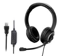 Asyduey Wired USB Headset Call Center Headset with Microphone Game Noise Canceling Over-Ear Headphones for Computer PC Laptop