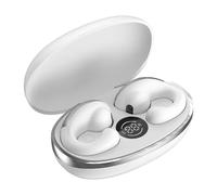Asyduey Wireless Headphones Ear Clip Conduction Bluetooth Headset Headphones Works on Smartphones Music Headset White Easy to Use