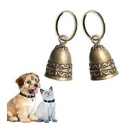AsYeegata 2Pcs Copper Collar Bell for Small Pet, Vintage Brass Pets Pendant Accessories for Dogs & Cats Anti Lost for Home, Door or Decoration