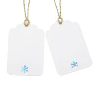 ASYEHJNR 100Pcs Blank Gift Tags with String Iridescent Foil Snowflake Large Gift Tags White Paper with 65 Ft Jute Twine Cute Tags for Christmas Xmas Holiday Winter Wonderland Gift Wrap Tags