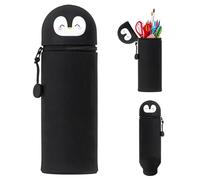 AsyinXson Kawaii Pencil Case Girls Boys 2-in-1 Soft Silicone Bag, Stand Up Pencil Case, Animal Pen Holder, Table Pen Holder Cartoon, Pens Pencil Case, Pen Holder Pencil Bag, penguin, pencil case